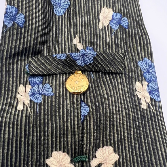 Scappino Blue Green Silk Tie - Picture 3 of 4